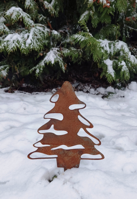 Choinka ozdoba ogrodowa corten rdzewiona 30cm 001 Choinka ozdoba ogrodowa corten rdzewiona 30cm 001