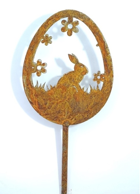 Jajko pisanka Wielkanoc ozdoba ogrodowa corten rdza 047 Jajko pisanka Wielkanoc ozdoba ogrodowa corten rdza 047