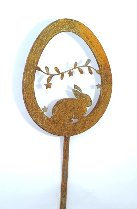 Jajko pisanka Wielkanoc ozdoba ogrodowa corten rdza 048 Jajko pisanka Wielkanoc ozdoba ogrodowa corten rdza 048