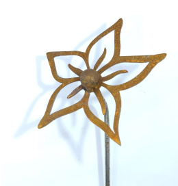 Kwiat przestrzenny metalowy dekoracja ogrodowa corten rdza 052