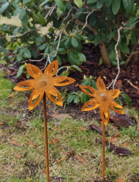 Kwiat ozdoba ogrodowa corten rdzewiona przestrzenna 3D Kwiat ozdoba ogrodowa corten rdzewiona przestrzenna 3D
