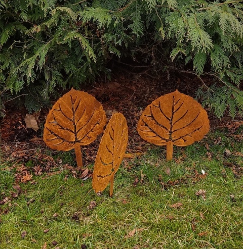 Liść duży ozdoba ogrodowa metalowa corten rdzewiona 014 Liść duży ozdoba ogrodowa metalowa corten rdzewiona 014