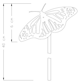 Motyl ozdoba ogrodowa, corten, rdzewiona
