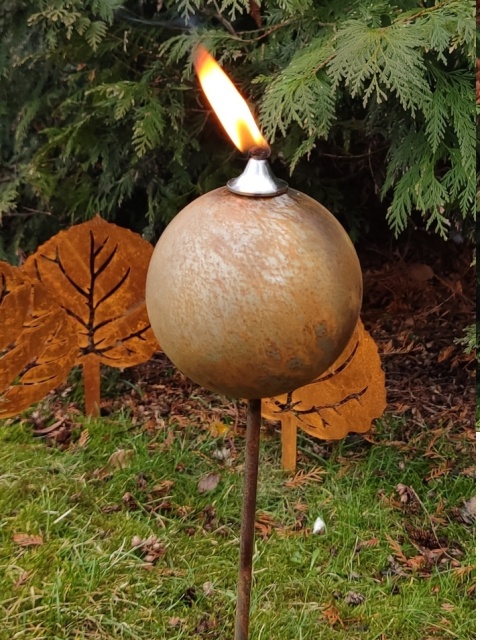 Pochodnia metalowa ozdoba ogrodowa corten rdzewiona 08 032 Pochodnia metalowa ozdoba ogrodowa corten rdzewiona 08 032