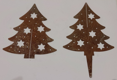 Choinka 3D mała ozdoba ogrodowa corten rdzewiona 27cm Choinka 3D mała ozdoba ogrodowa corten rdzewiona 27cm