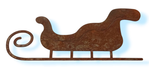 Sanie Mikołaja ozdoba ogrodowa corten rdzewiona 007 Sanie Mikołaja ozdoba ogrodowa corten rdzewiona 007