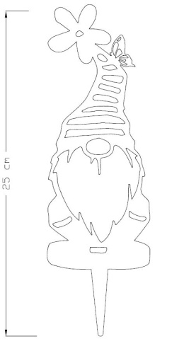 Skrzat krasnal ogrodowy dekoracja corten rdzewiona 099