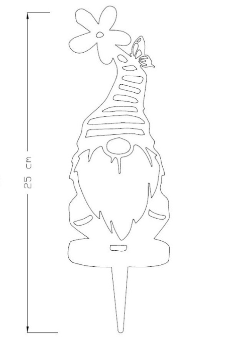 Skrzat krasnal ogrodowy dekoracja corten rdzewiona 099