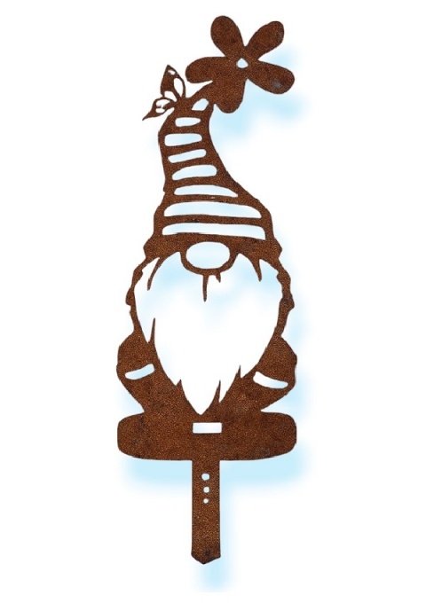 Skrzat krasnal ogrodowy dekoracja corten rdzewiona 099