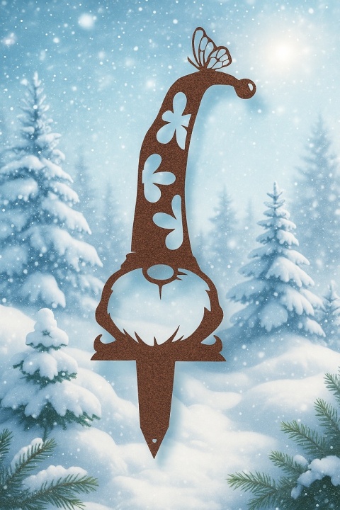 Skrzat krasnal ogrodowy dekoracja corten rdzewiona 100