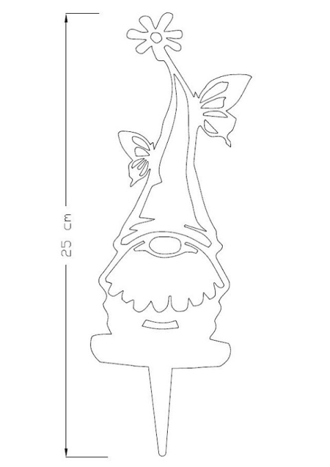 Skrzat krasnal ogrodowy dekoracja corten rdzewiona 101