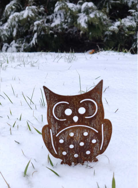 Sówka ozdoba ogrodowa corten rdzewiona 019 Sówka ozdoba ogrodowa corten rdzewiona 019