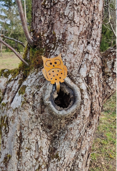 Sówka ozdoba ogrodowa corten rdzewiona Sówka ozdoba ogrodowa corten rdzewiona